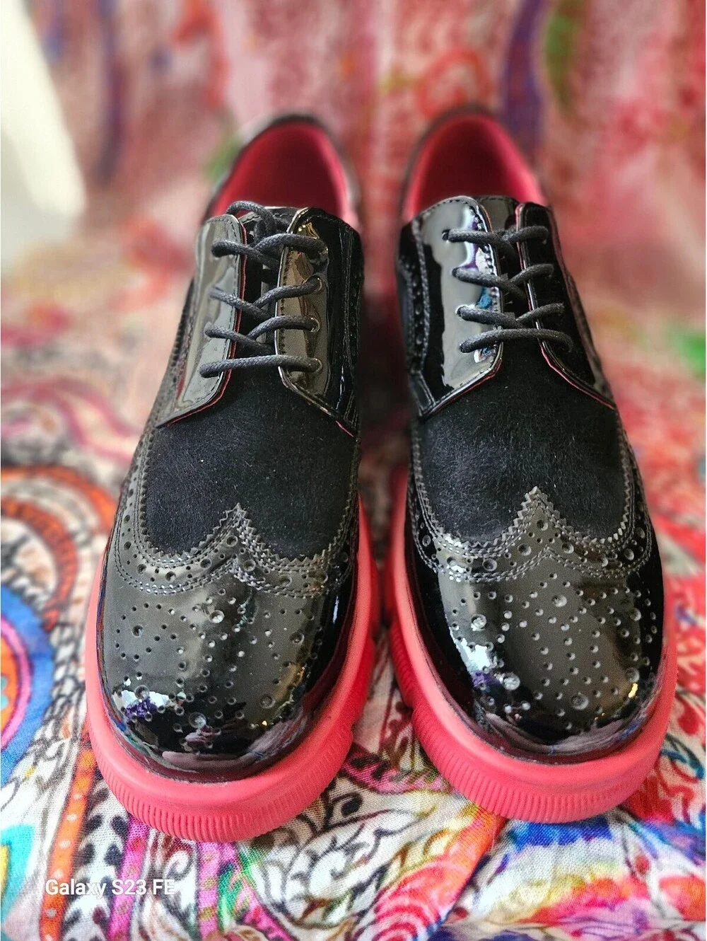 Marc Nolan Ms. Alexander Patent Leather and Suede Wingtip Derby Oxfords Size 9